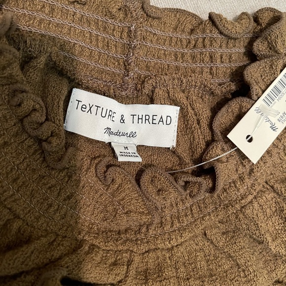 Madewell Texture & Thread Smocked neck Top Sz M - Picture 4 of 5